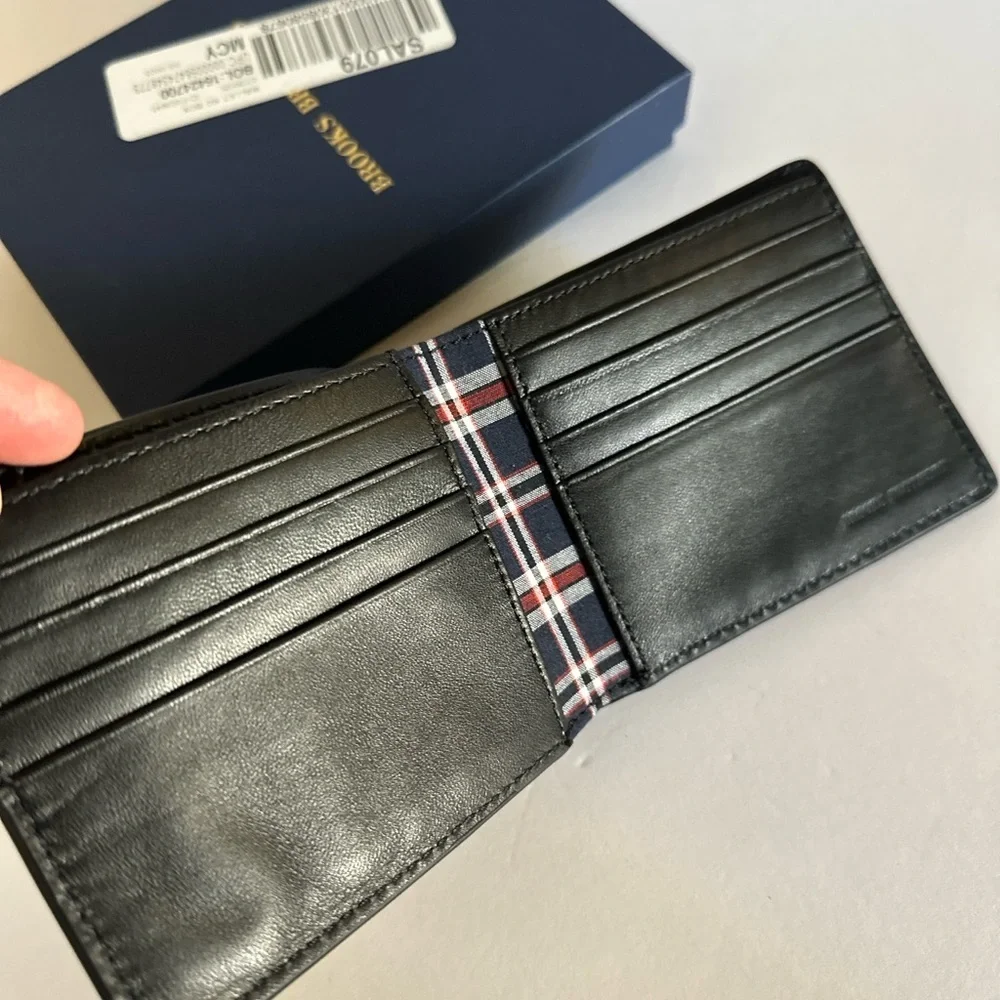 Brooks Brothers Classic Black Sheep Leather Wallet